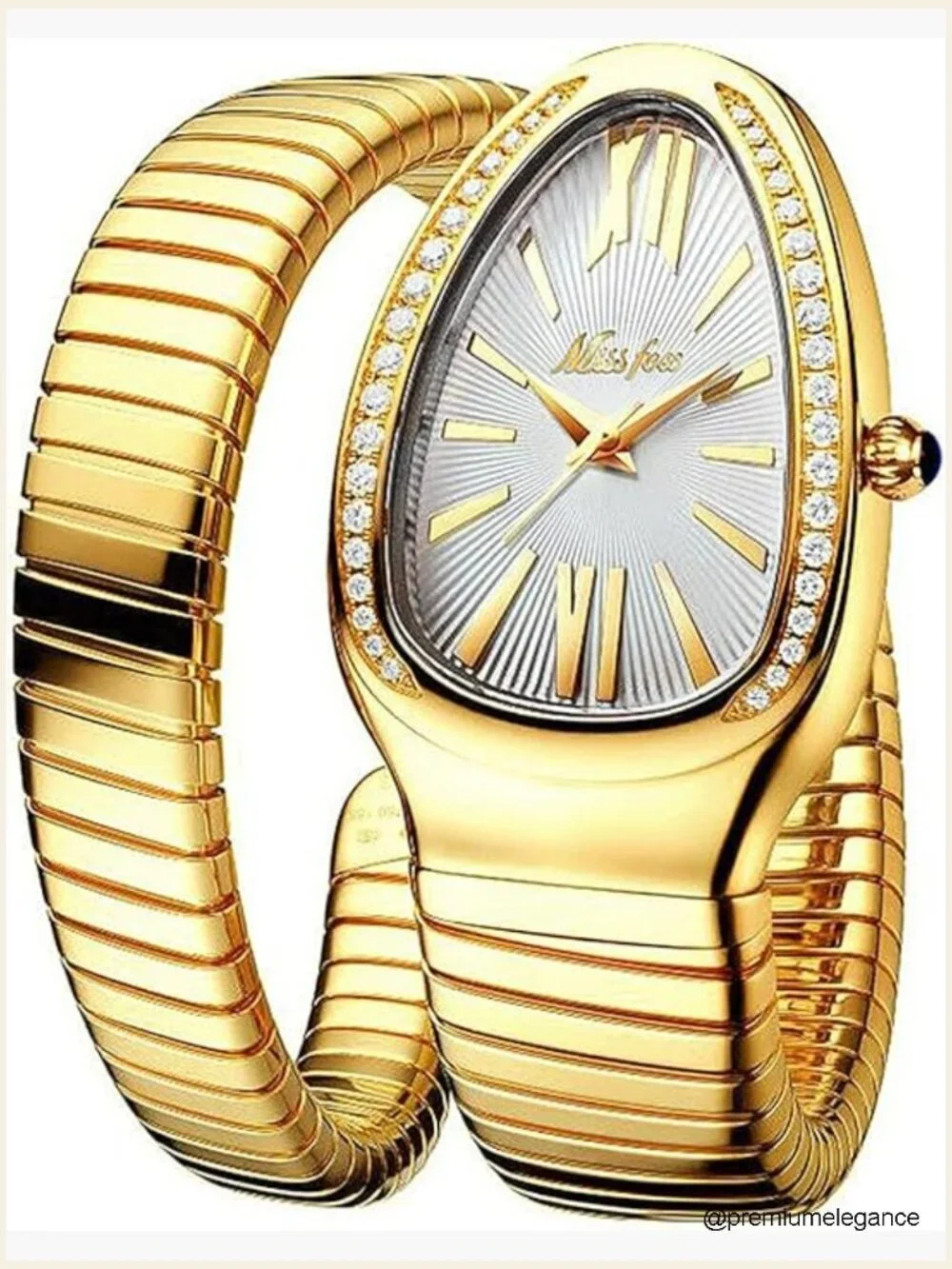 Snake Shape Bangle Watch for Women Serpent Design Vintage Dial